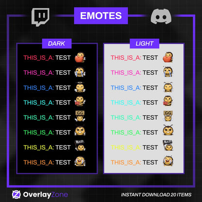 Animated Bee Emotes Pack | 8 Cute Honey Bee GIFs for Twitch, Discord | Kawaii Streamer Graphics, Sub Badges | Instant Digital Download
